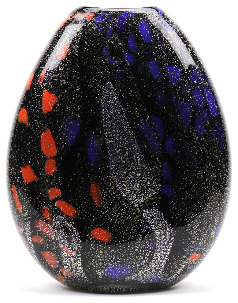 Torino Black Oval Vase
