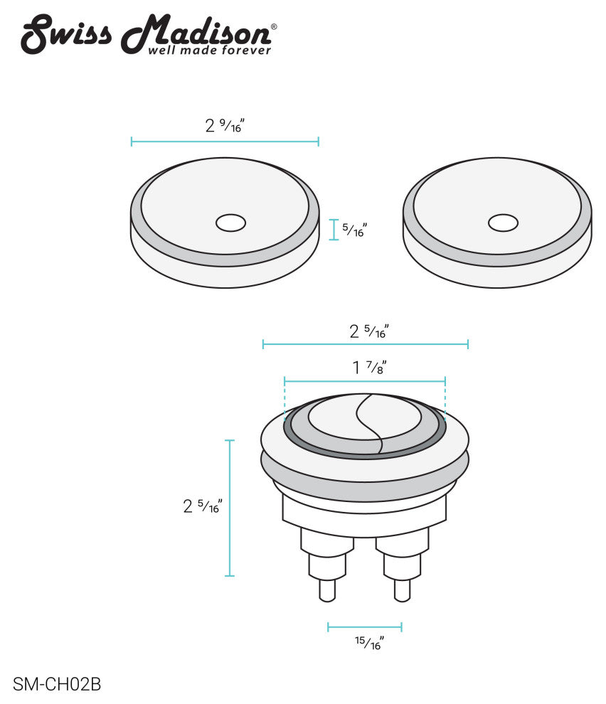 Toilet Hardware, SM-1T112, Black