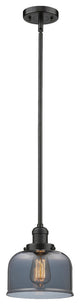 1-Light Large Bell 8" Pendant, Oil Rubbed Bronze, Glass: Plated Smoked
