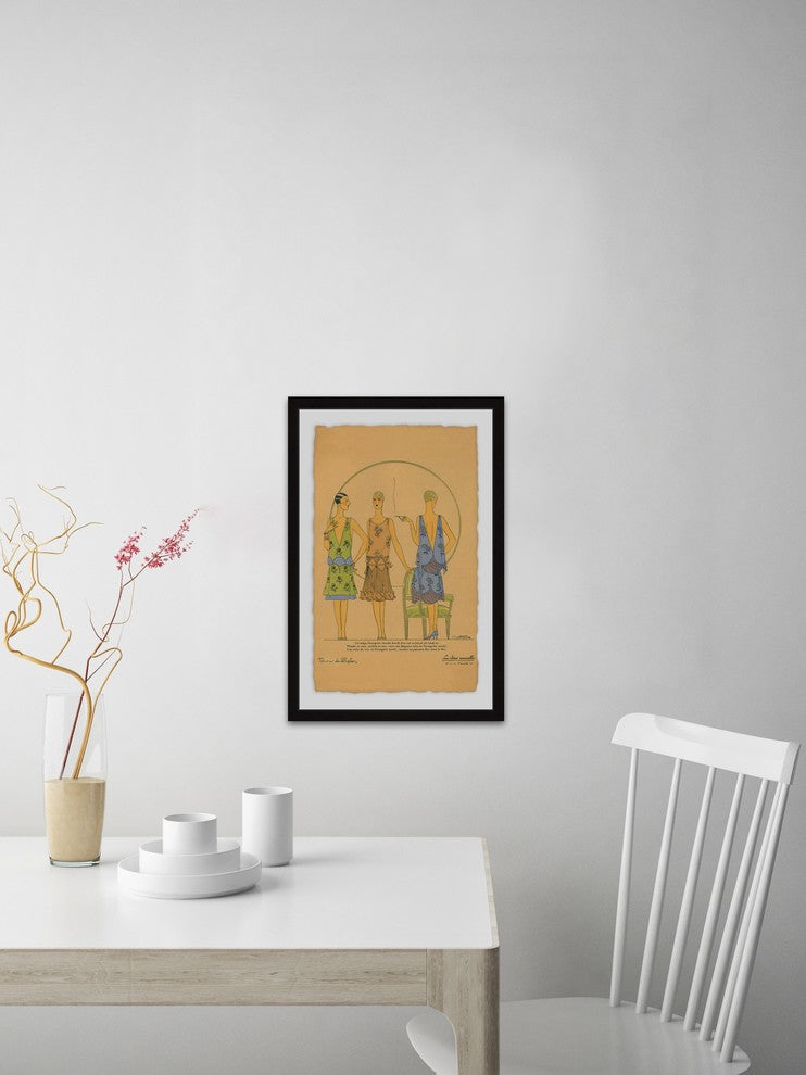 "Gossip Gals" Framed Painting Print, 30"x45"