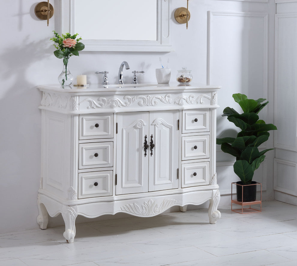 42" Single Bathroom Vanity Set, Antique White