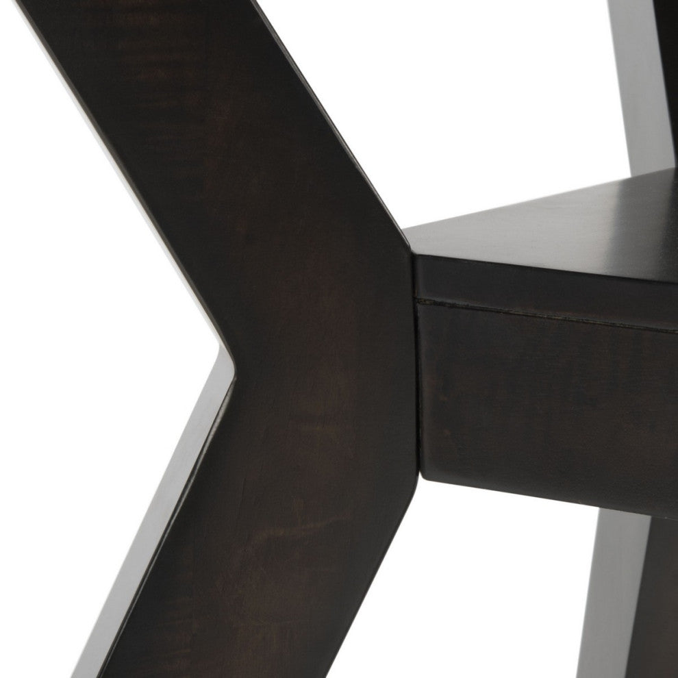 Safavieh Couture Luis Round Wood Dining Table, Black Charcoal