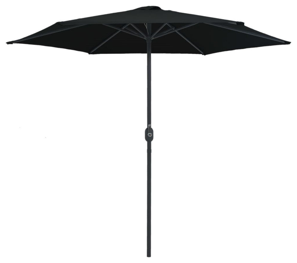 vidaXL Outdoor Parasol with Aluminum Pole 106.3"x96.9" Black