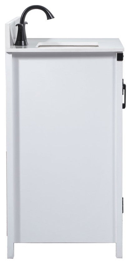 Home Living 19" Farmhouse White-Light Bathroom Vanity