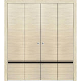 Double Bi-fold Doors | Planum 0012 Natural Veneer with  | Sturdy Tracks