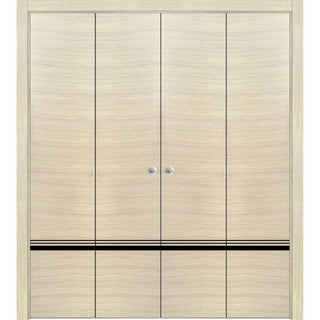 Double Bi-fold Doors | Planum 0012 Natural Veneer with  | Sturdy Tracks