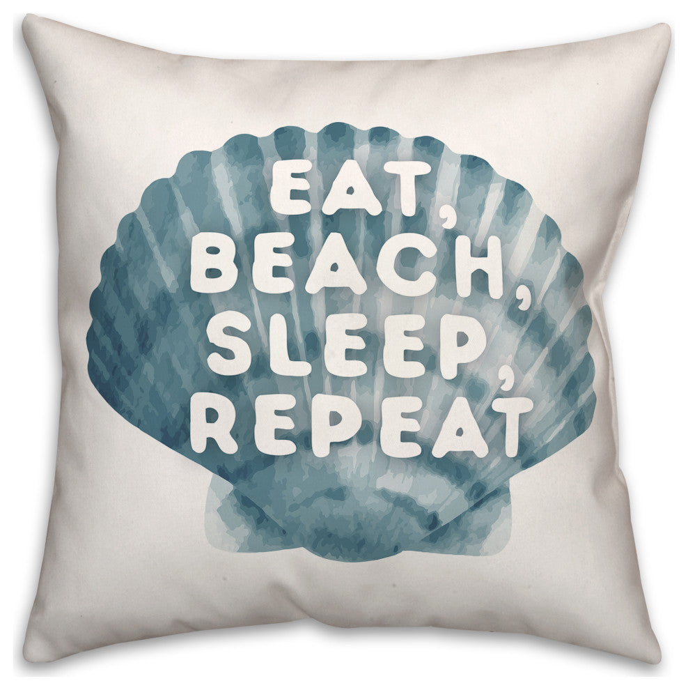 Eat Sleep Beach Repeat 18 x 18 Spun Poly Pillow