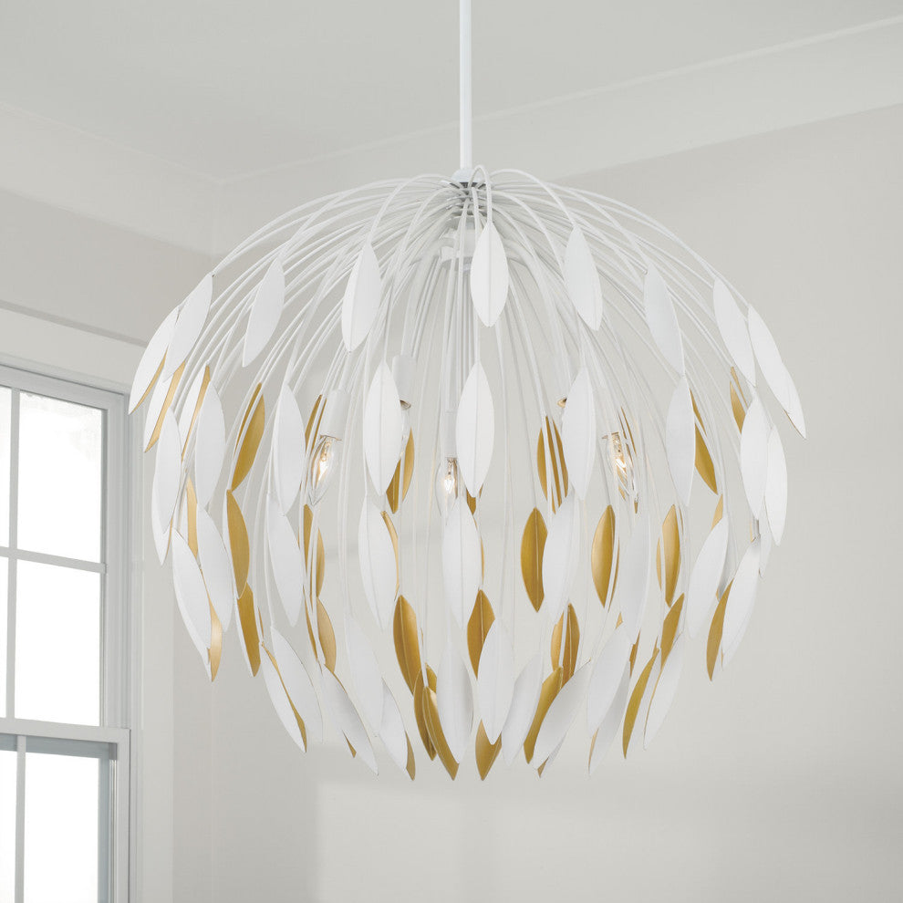 Capital Lighting 351851 Margeaux 5 Light 28"W Botanical Pendant - Matte White