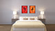 Rabbit Chinese Zodiac Orange Print on Canvas with Picture Frame, 28"x37"