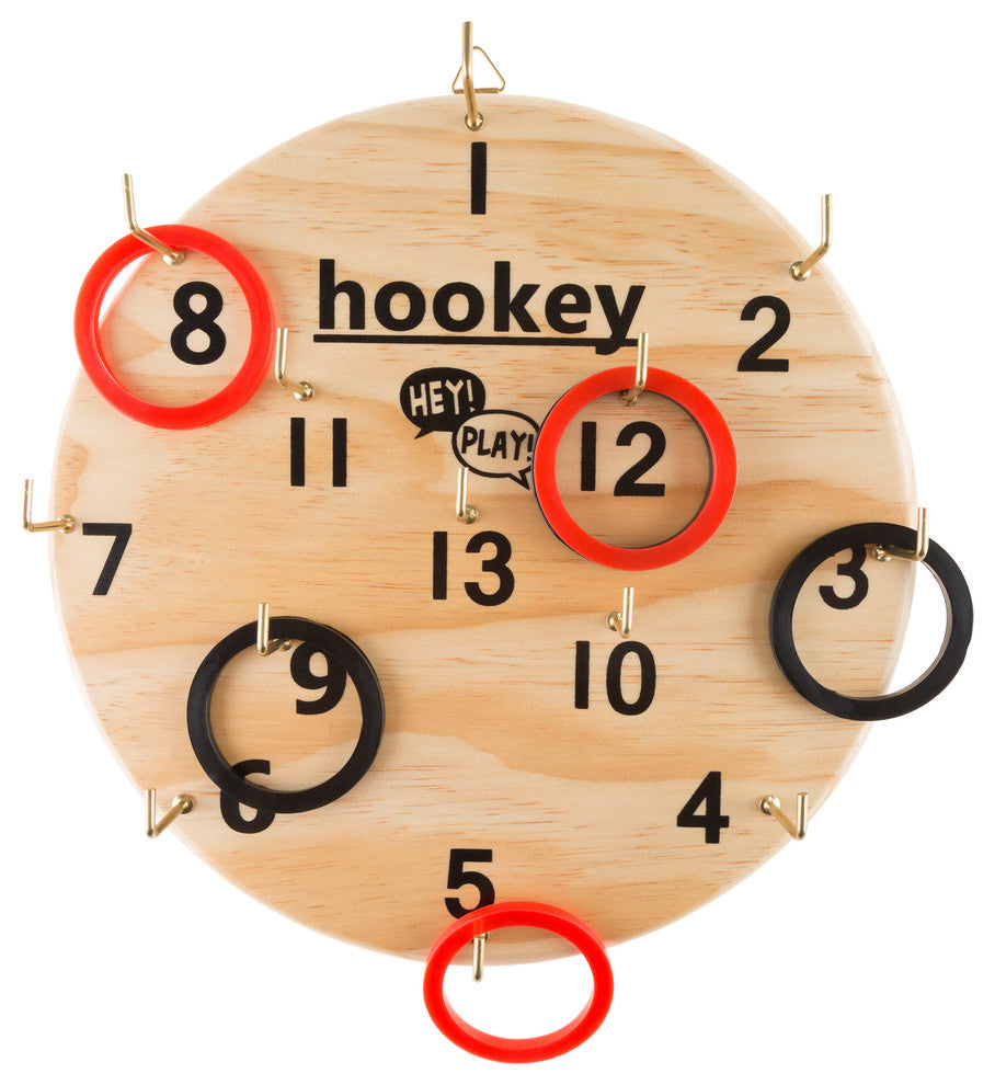 Hookey Ring Toss Game Set for Outdoor or Indoor Play, Safe Alternative to Darts