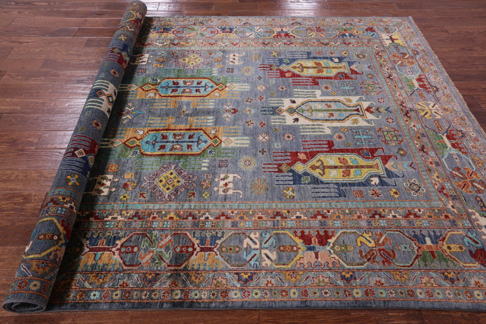 Hand-Knotted Tribal Fine Serapi Rug 6' 9" X 10' 0" - Q12488
