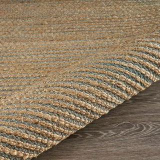 Classic Blue Undertoned Organic Jute Area Rug, 7'9"x9'9"