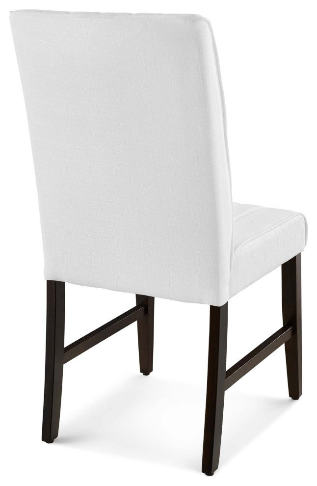 Motivate Channel Tufted Upholstered Fabric Dining Chair Set of 2 EEI-3333-WHI