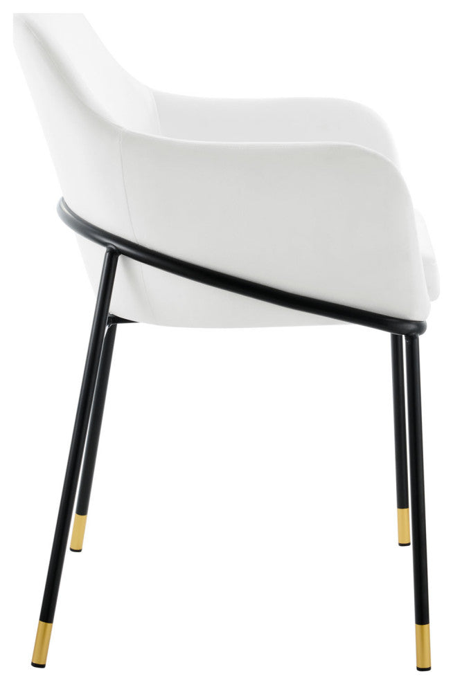 Jovi Performance Velvet Dining Armchair Set of 2, Black White