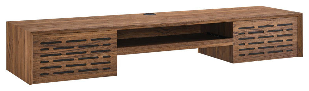 Merit 60" Wall Mount Wood Office Desk, Walnut