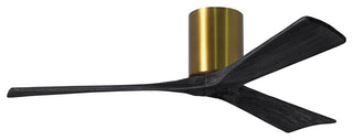 Irene 3 Blade Hugger Ceiling Fan in 52", Brushed Brass, Matte Black Blades