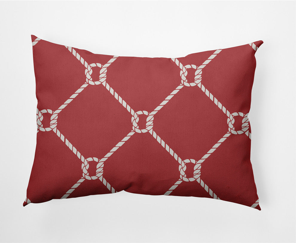 14x20" Ahoy! Nautical Decorative Indoor Pillow, Ligonberry Red