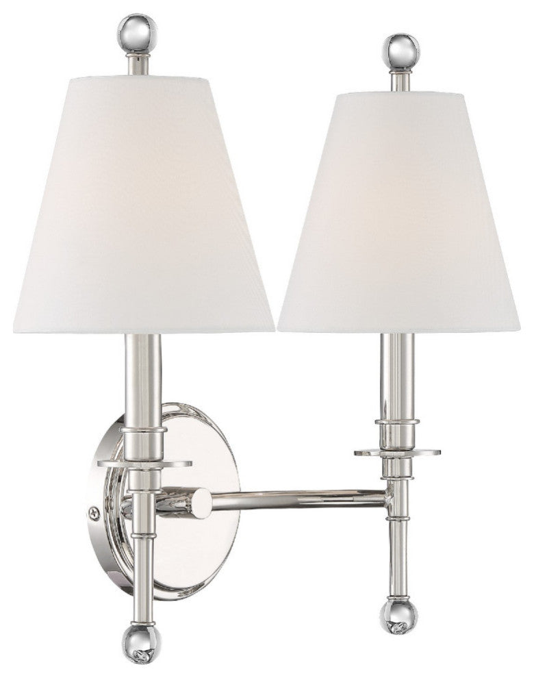 Crystorama Riverdale Two Light Wall Mount RIV-383-PN