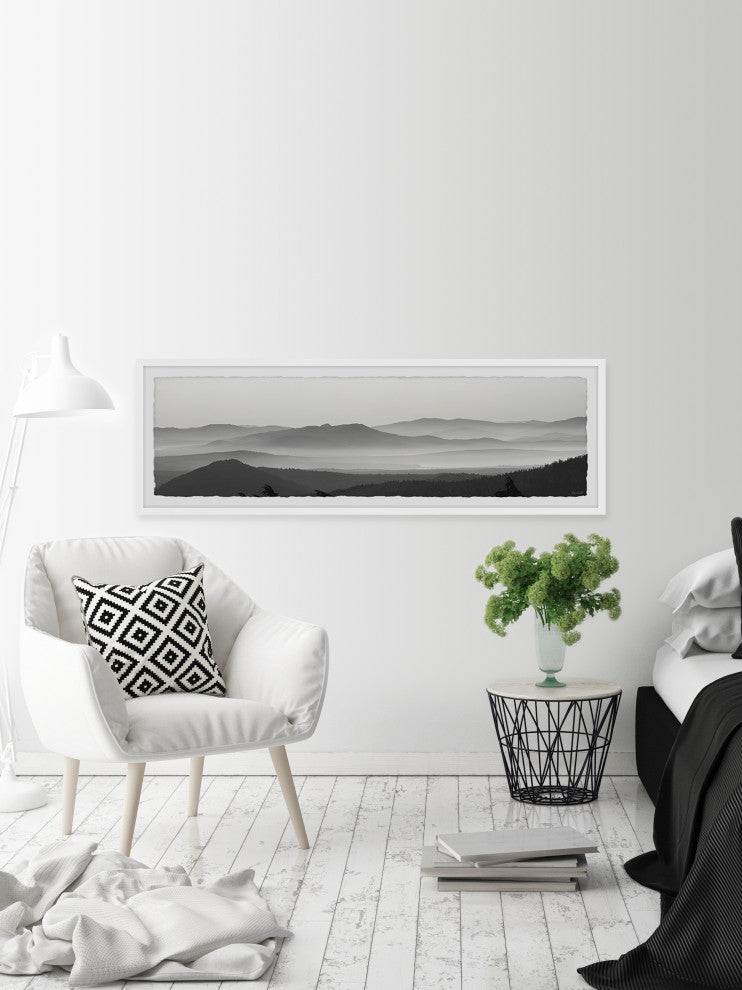 "Distant Hills" Framed Painting Print, 45x15