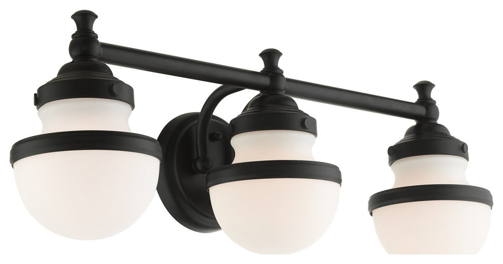 Livex Lighting Oldwick 3 Light Black Vanity Sconce
