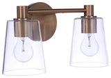 Emilio Vanity 2  Light  Satin Brass