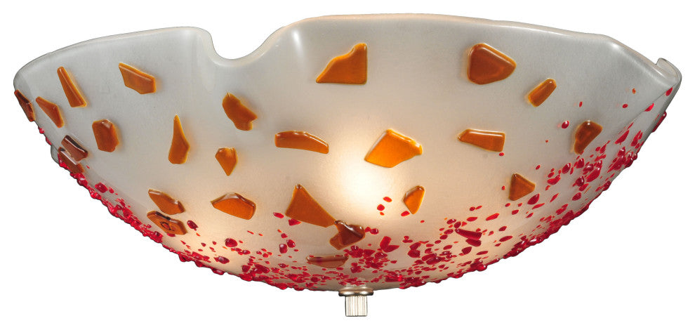 18W Metro Fusion Organic Slumped Glass Flushmount