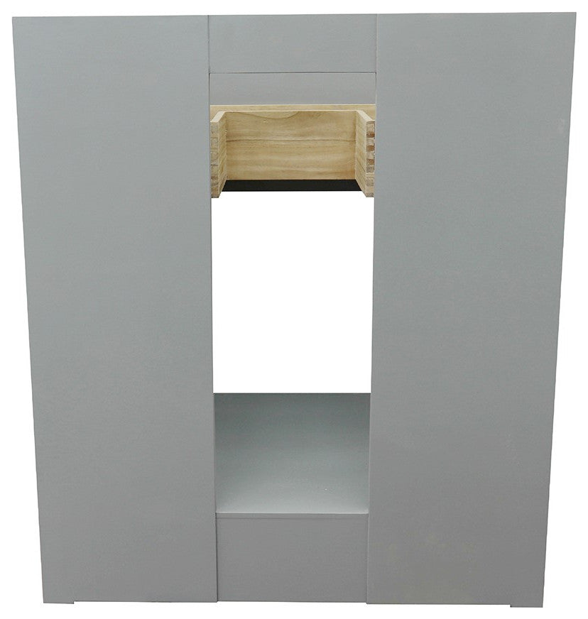30" Single Vanity, Gray Ash, Gray Granite Top, Rectangle Sink