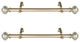 Amber 1" Diameter Side Curtain Rod 12-20" Long, Set of 2, Light Gold