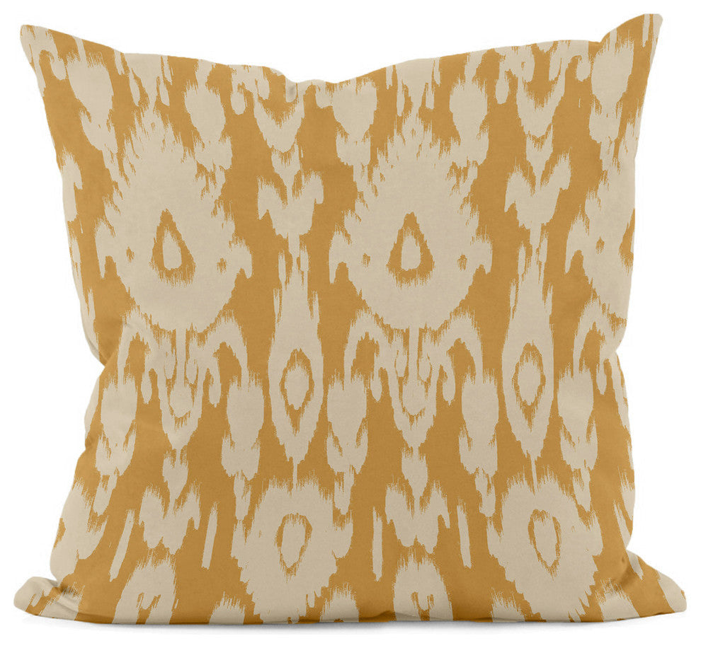 Ikat Decorative Pillow, Gold, 26"x26"