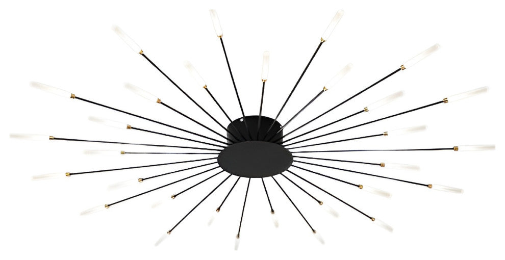 Brugg | Modern LED Dandelion Ceiling Light, Black, 30 Heads