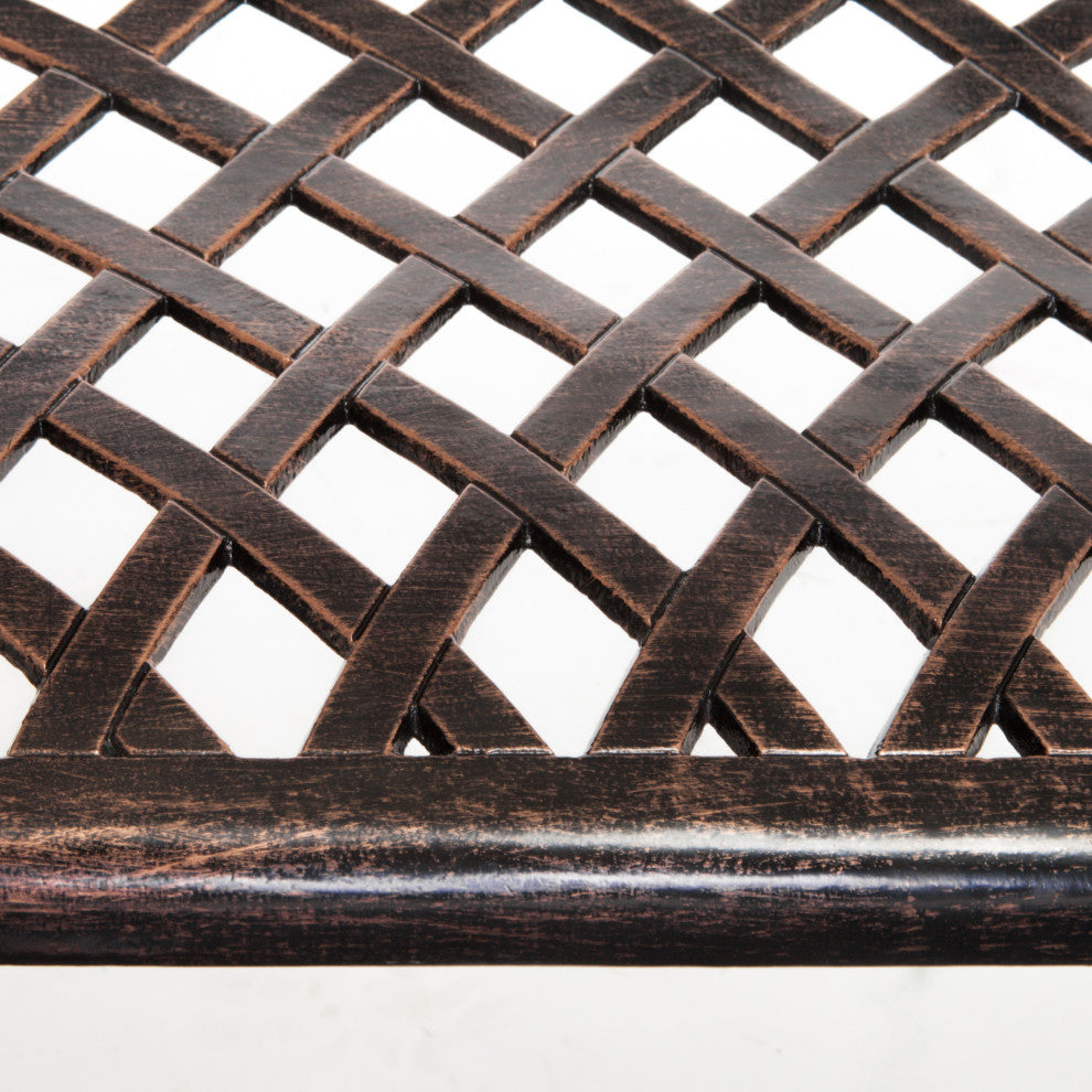 GDF Studio Casablanca Outdoor Copper Cast Aluminum Bench
