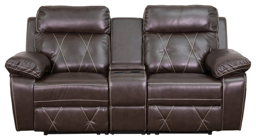 Flash Furniture Reel Comfort 2 Seat Brown Theater Seating - BT-70530-2-BRN-GG