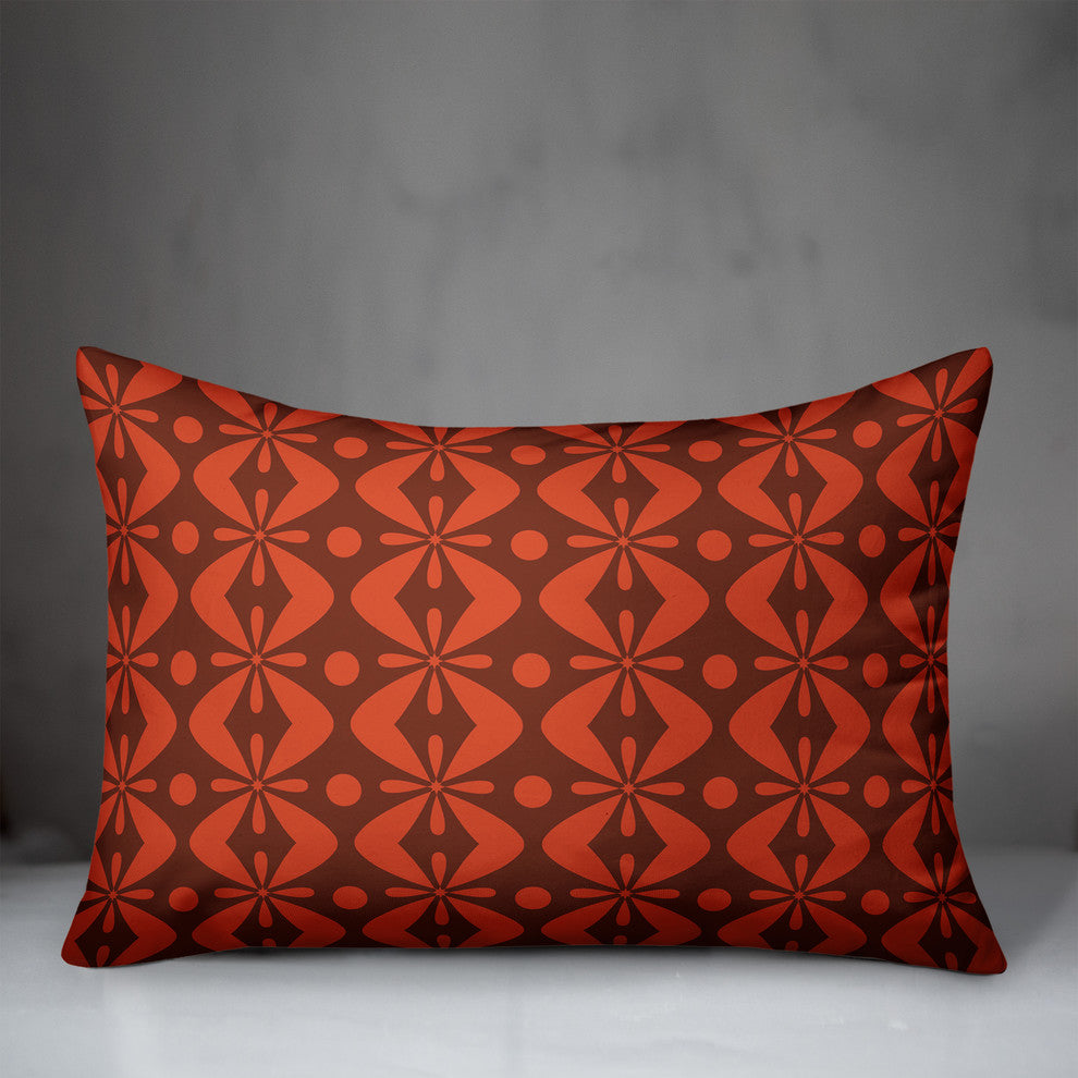 Folk Pattern in Red Throw Pillow