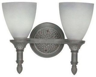 Pumice Stone and Gray Mist Glass 2-Light Bath Wall