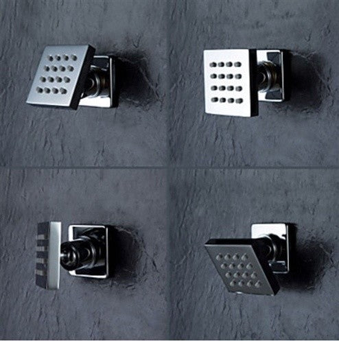 Fontana Chrome Shower System Set With Body Sprays and Hand Held Shower