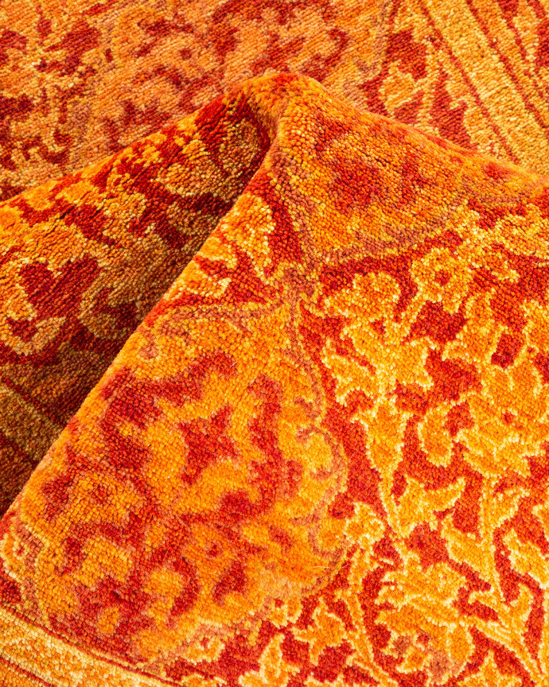 Mogul, One-of-a-Kind Hand-Knotted Area Rug Orange, 2'5"x9'5"