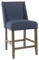 Benzara BM195169 Wooden Counter Stool with Curved Backrest & Cushion Seat