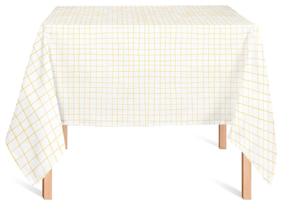 Penciled Grid Yellow 58x58 Tablecloth