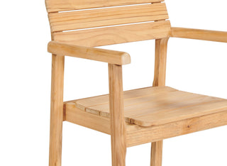 Modurn 5-Piece Rectangular Teak Outdoor Dining Set with Stacking Armchairs