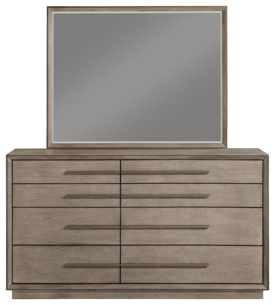 Durango 8-drawer Dresser and Mirror Taupe Oak