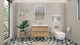 Belli 36" Wall Mounted Single Bathroom Vanity Set, White Oak, Glossy White Top