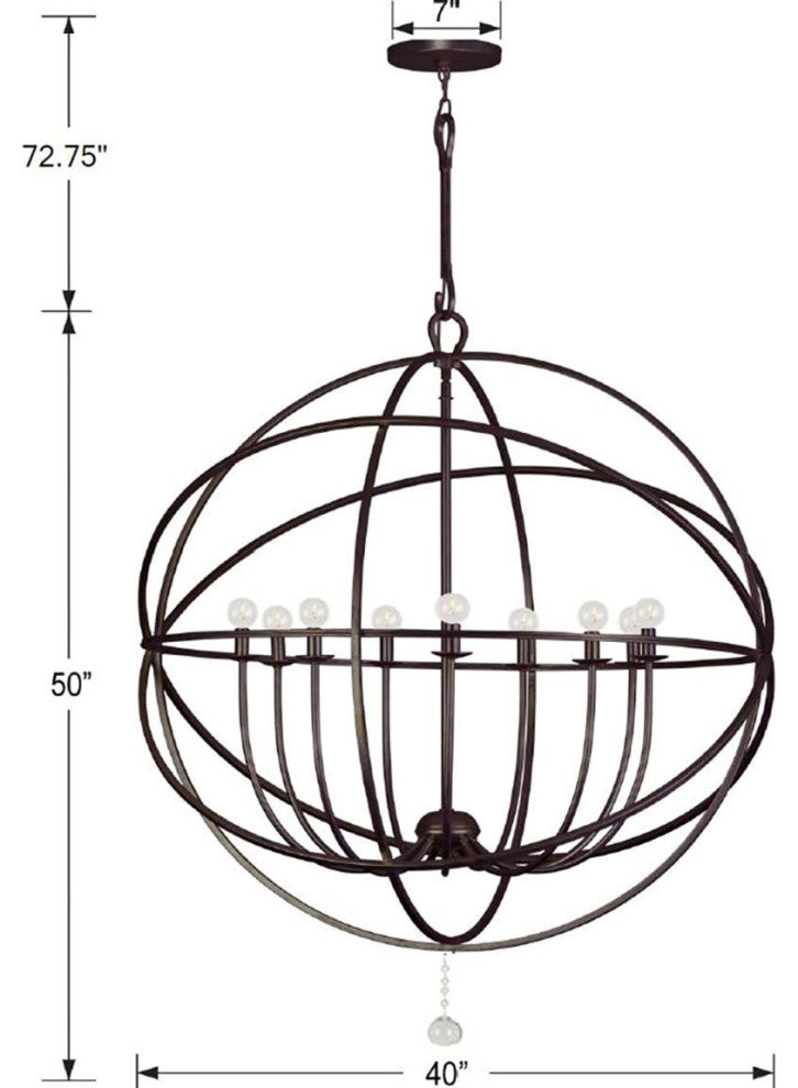 Crystorama Lighting Group 9229 Solaris 9 Light 40"W Globe - English Bronze