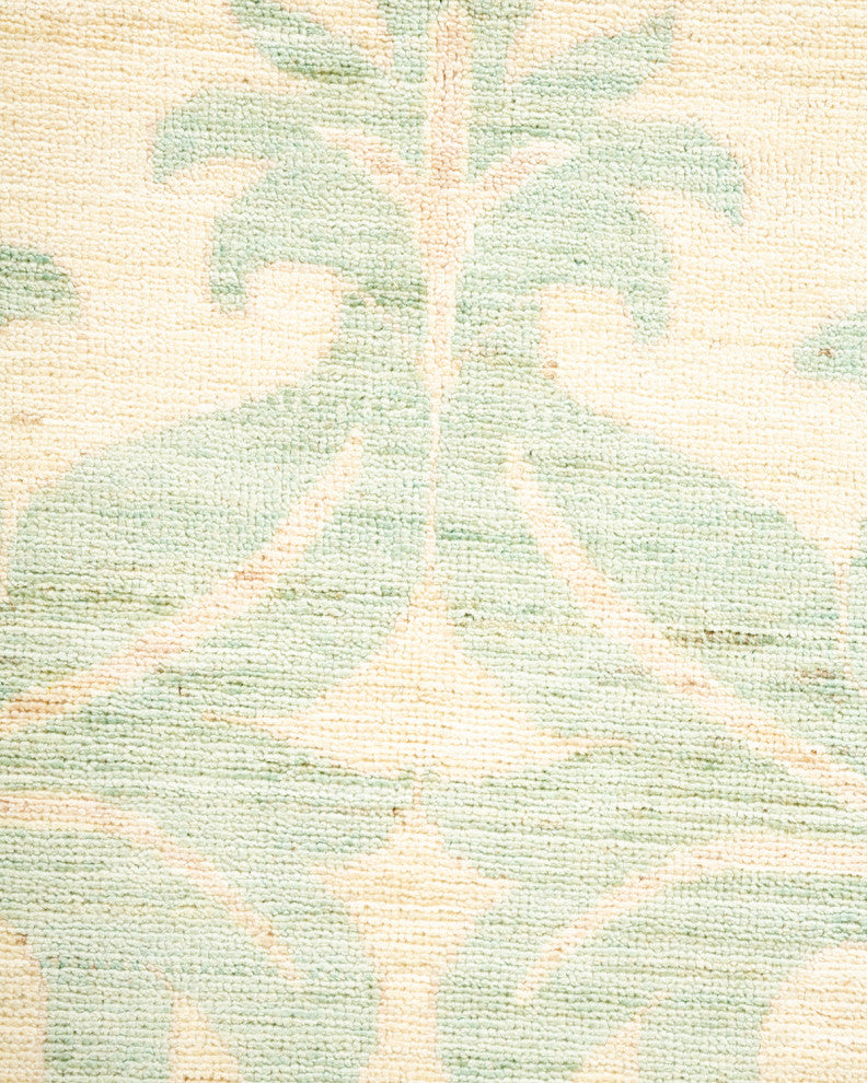 Arts and Crafts, One-of-a-Kind Hand-Knotted Area Rug Ivory, 6'1"x11'7"