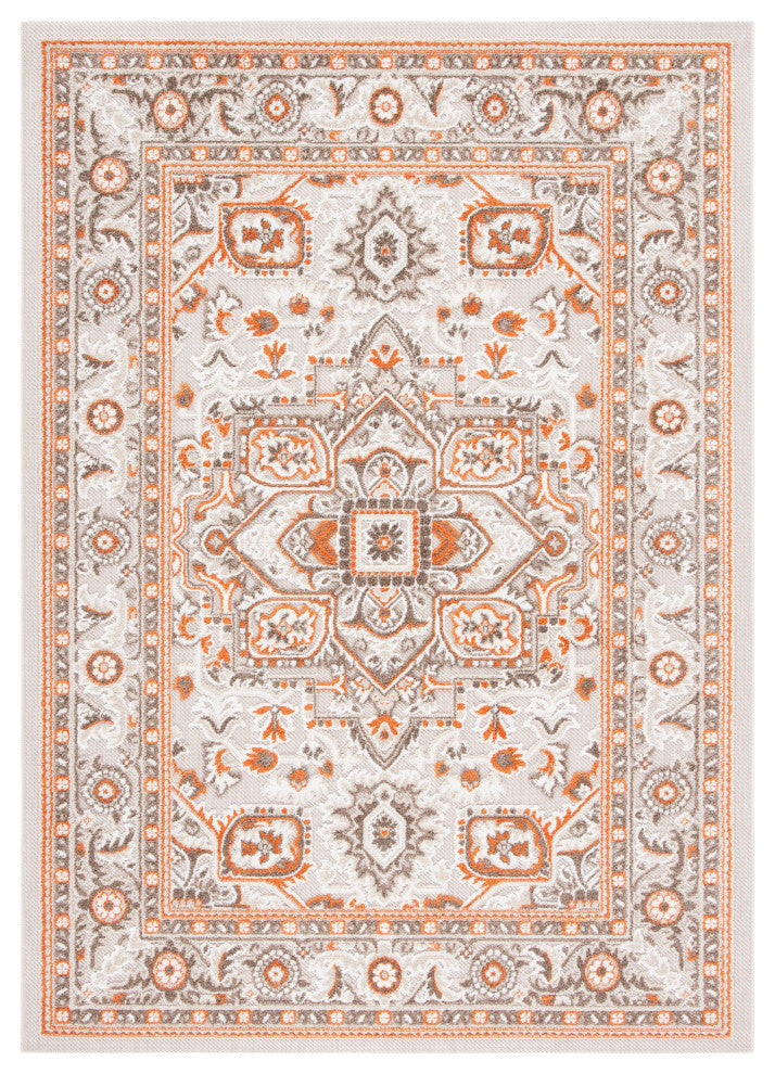 Safavieh Indoor-Outdoor Cabana Collection, CBN680 Rug, Beige/Orange, 5'5"x7'7"