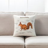 Farmhouse Animals Throw Pillow, Set of 2, Squirrel