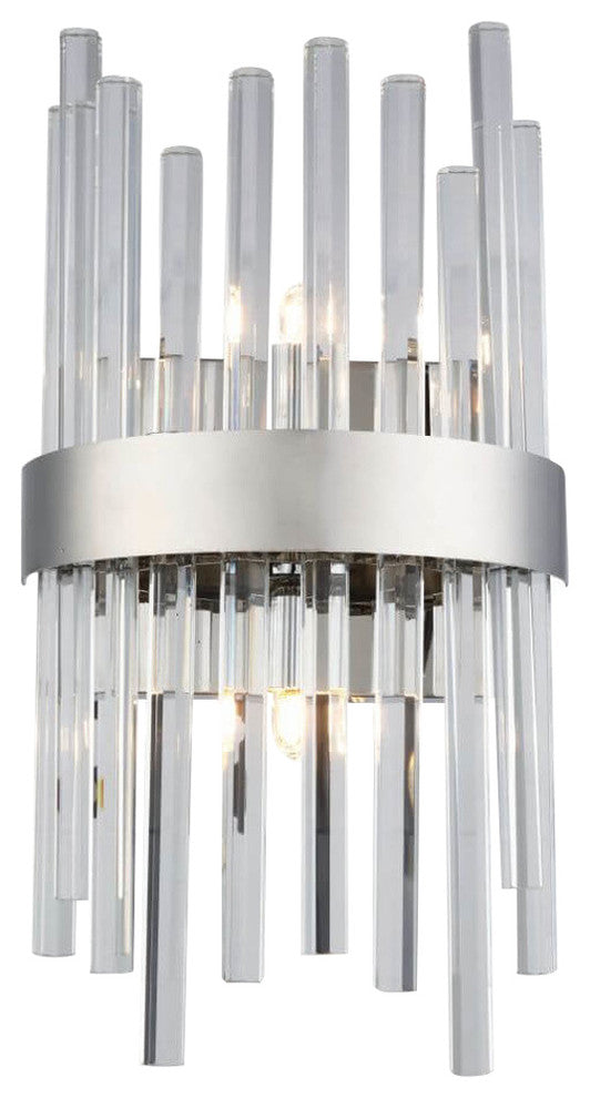 Dallas 2-Light Chrome and Clear Wall Sconce