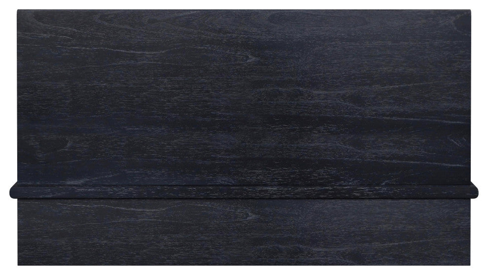 Halmstad Wood Panel Bed, Washed Black, Queen