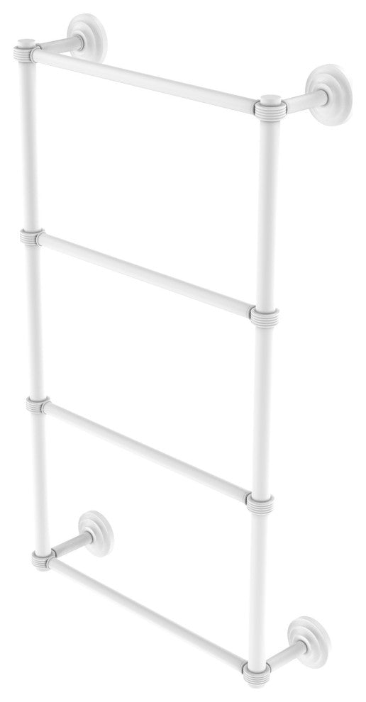 Que New 4-Tier 36" Ladder Towel Bar with Groovy Detail, Matte White
