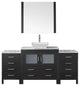 Dior 66" Single Bathroom Vanity, Zebra Gray, Marble, Brushed Nickel Faucet