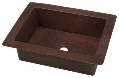 22" Artisan Hammered Copper Chef''s Prep Sink